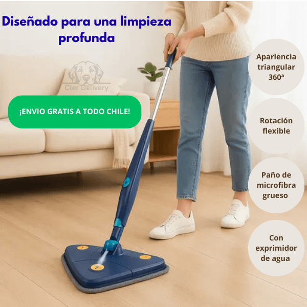 Mopa Triangular 360 - Adiós a Esquinas con Polvo