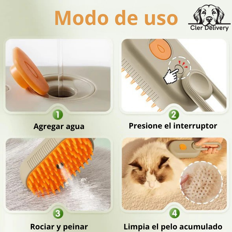 Cepillo a Vapor para Gatos
