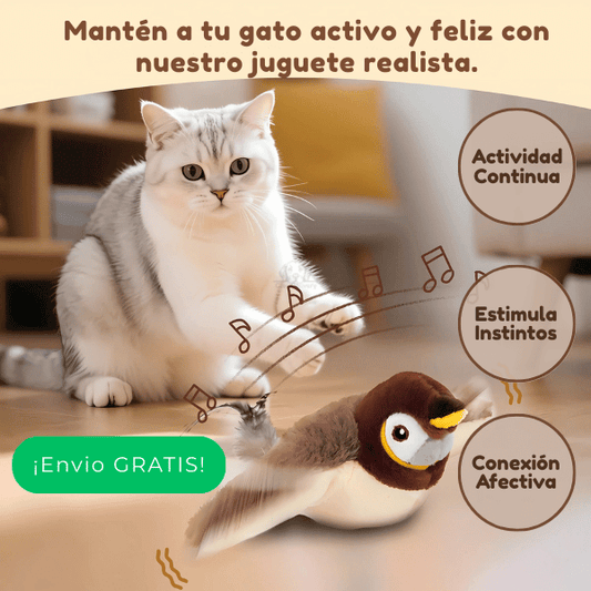 Pájaro Interactivo - Despierta la felicidad y el instinto de tu gato